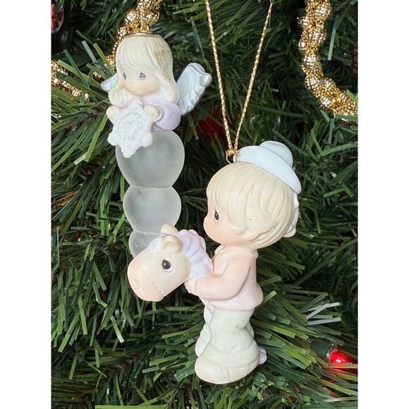 Precious Moments Snowflake Angel and 1994 Happy Trails Ornament Bundle - Picture 2 of 2